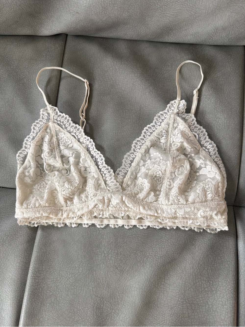 Talula Lace Triangle Bralette in Cream